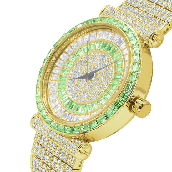 FOXY CZ Iced Out Watch - Luxury Rhodium Timepiece