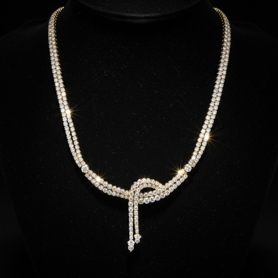 Diamond lariat on velvet