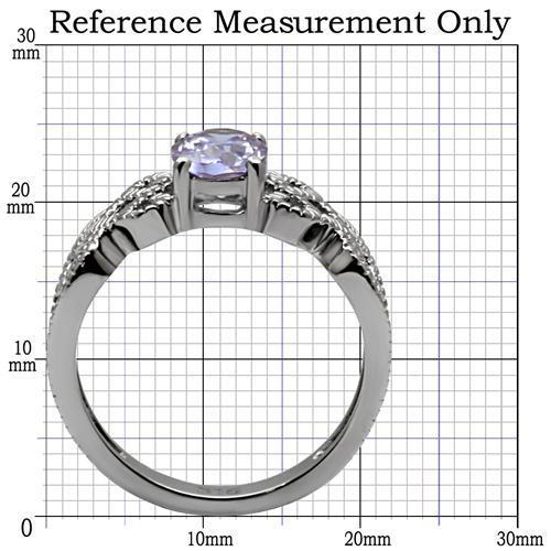 Genuine Light Amethyst CZ Stainless Steel Ring - AAA Grade