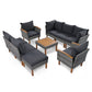 Genuine 9-Piece Patio Rattan Furniture Set - Outdoor Conversation