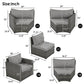 Luxury 9-Piece Half-Moon Outdoor Sofa Set - Modern Gray Wicker Patio Furniture
