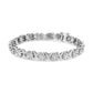 14K White Gold Diamond Cluster Bracelet - 6.33 Cttw Round Brilliant Cut