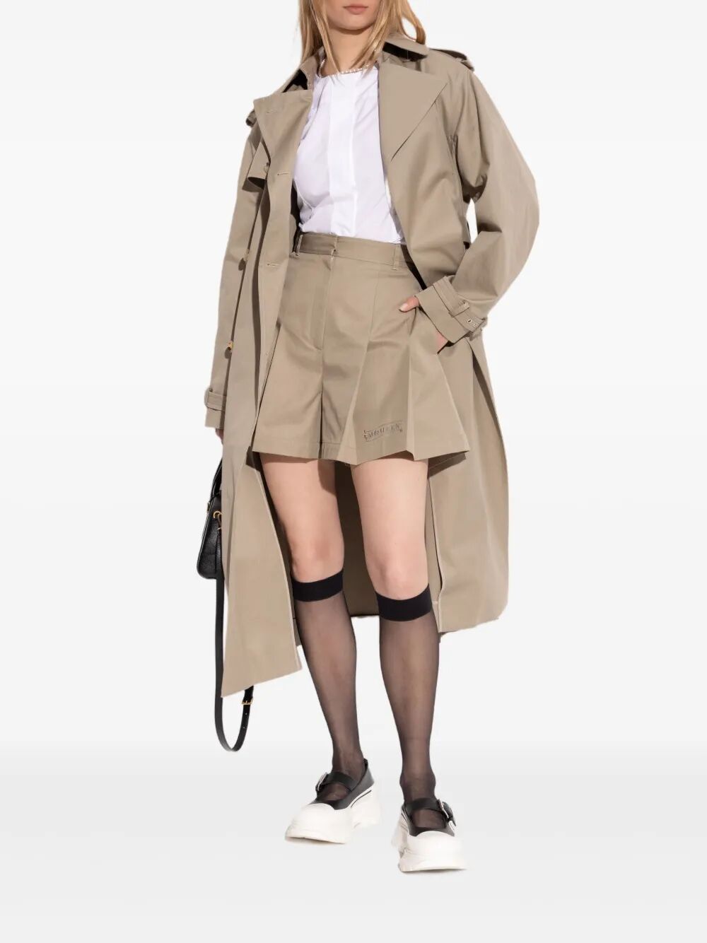 Alexander Mcqueen Women Double-Breasted Trench Coat - Palace of Roman