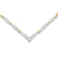14K Two-Tone Gold Diamond V-Shaped Bracelet - 3.0 Cttw Round & Princess Cut