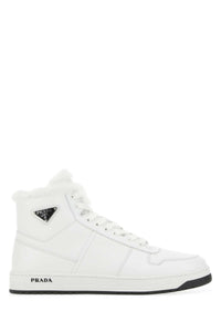 Prada Men White Leather Sneakers