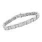 14K White Gold 5.0 Cttw Princess-Cut Diamond Rectangular Alternating