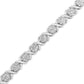 14K White Gold Diamond Cluster Bracelet - 6.33 Cttw Round Brilliant Cut