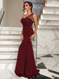 Rhinestone One-Shoulder Gown - Floor Length XS-L