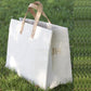 Heritage Canvas & Leather Box Tote - Artisan Crafted