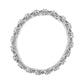 14K White Gold Diamond Cluster Bracelet - 6.33 Cttw Round Brilliant Cut