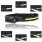 COB LED Headlamp USB Rechargeable Headlight Torch Work Light Bar Head