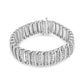 Sterling Silver Diamond Chevron Bracelet - 8.5 Cttw 7 Row S-Curved Link