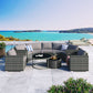 Luxury 9-Piece Half-Moon Outdoor Sofa Set - Modern Gray Wicker Patio Furniture