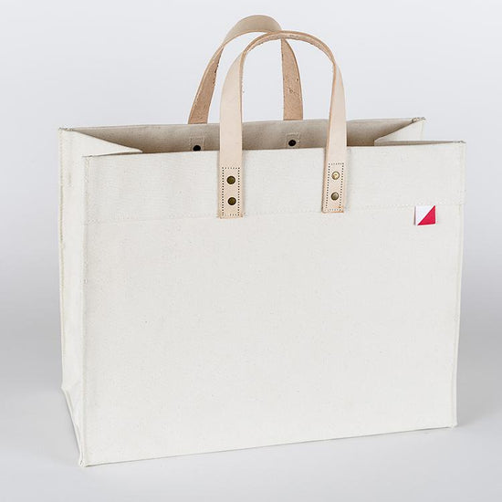 Heritage Canvas & Leather Box Tote - Artisan Crafted