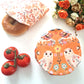 *Set of 3 L, M, S Beeswax Food Wraps | Owls