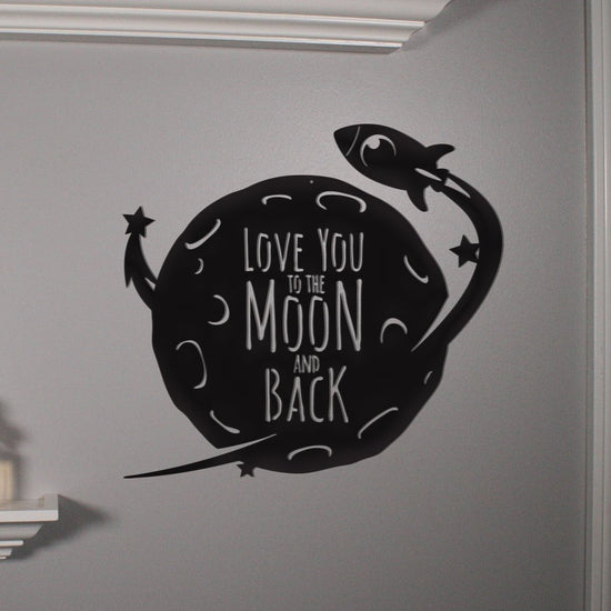 Love You to the Moon & Back - Rocket Metal Wall Art