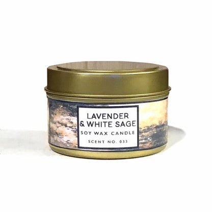 Genuine Lavender + White Sage Aromatherapy Soy Wax Candle