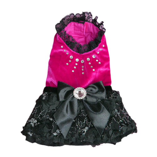 Genuine Paris Party Dress - Velvet Pet Fashion with Rhinestones