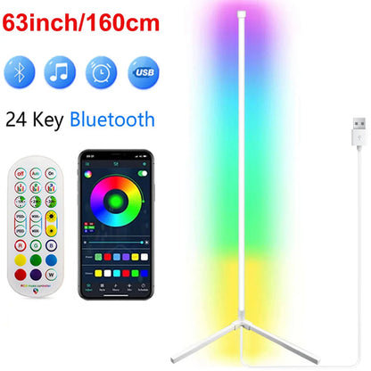 160cm Smart Tuya Corner Floor Lamp Dimmable RGB LED Modern Mood