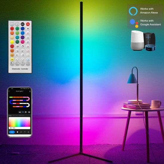 160cm Smart Tuya Corner Floor Lamp Dimmable RGB LED Modern Mood