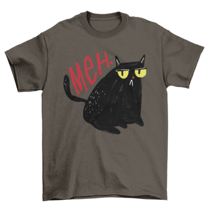 Funny Unimpressed Meh Black Cat T-shirt
