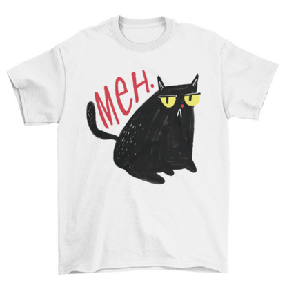 Funny Unimpressed Meh Black Cat T-shirt
