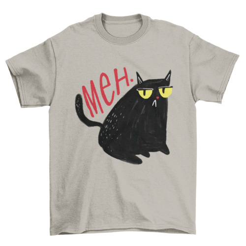Funny Unimpressed Meh Black Cat T-shirt