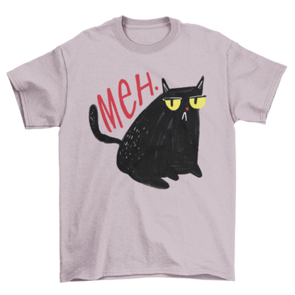 Funny Unimpressed Meh Black Cat T-shirt