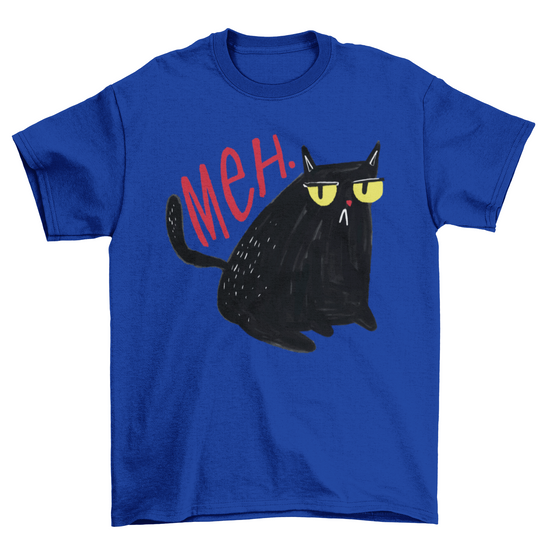 Funny Unimpressed Meh Black Cat T-shirt