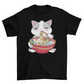 Genuine Cat Eating Ramen T-Shirt - Funny Graphic Tee Unisex