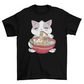 Genuine Cat Eating Ramen T-Shirt - Funny Graphic Tee Unisex