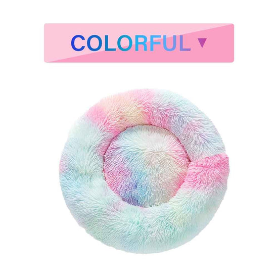 Donut Shaped Dog Bed | Soft Plush Calming Pet Cushion for Dogs & Cats from Palace of Roman