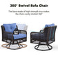 Genuine 4-Piece Wicker Patio Set - Swivel Chairs & Sofa Outdoor