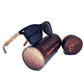 Genuine Zebrawood Sunglasses Stars & Bars - Polarized with Case