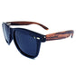 Genuine Zebrawood Sunglasses Stars & Bars - Polarized with Case