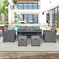 6-Piece Outdoor Rattan Wicker Set Patio Garden Backyard Sofa, Chair,