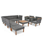 Genuine 9-Piece Patio Rattan Furniture Set - Outdoor Conversation