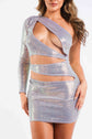 Lavender Sequin One-Shoulder Mini Dress - Statement Elegance