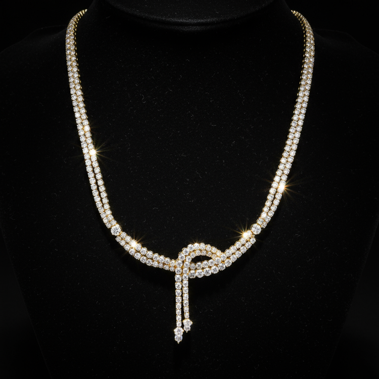 Diamond lariat on velvet