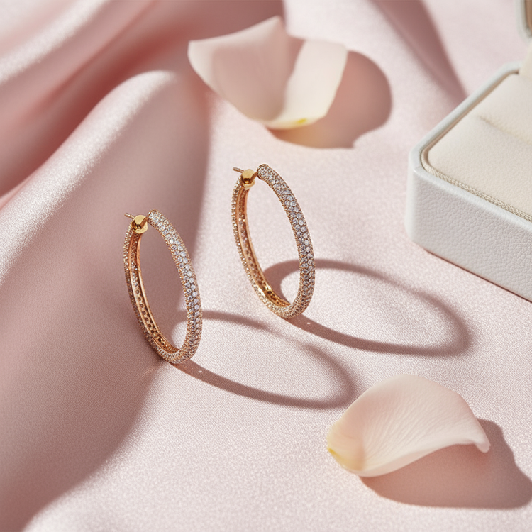 Elegant flat lay on marble