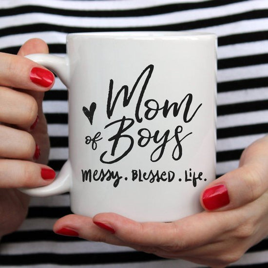 Mom Of Boys Coffee Mug - &