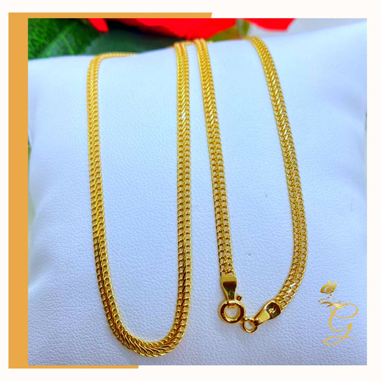 18K Real Gold Bismark Chain 16”