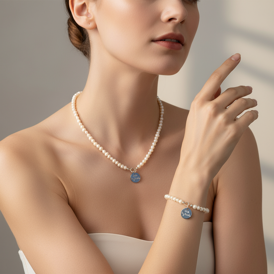 Genuine Pearl Necklace & Bracelet Set - Skinny Strand Timeless Elegance