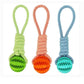 Genuine Durable Rubber Ball Chew Toy with Cotton Rope - Dog