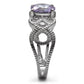 Genuine Light Amethyst CZ Stainless Steel Ring - AAA Grade