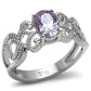 Genuine Light Amethyst CZ Stainless Steel Ring - AAA Grade